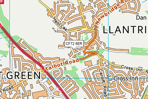 CF72 8ER map - OS VectorMap District (Ordnance Survey)