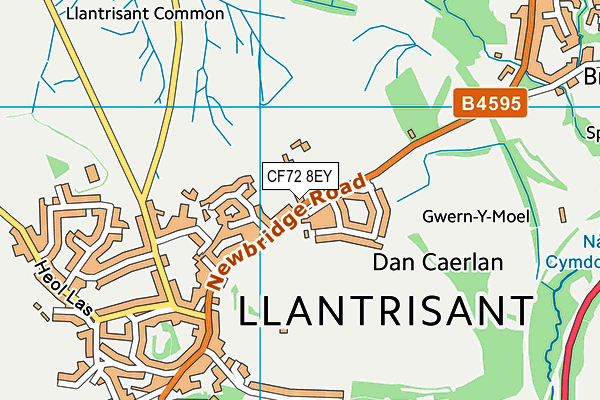 CF72 8EY map - OS VectorMap District (Ordnance Survey)