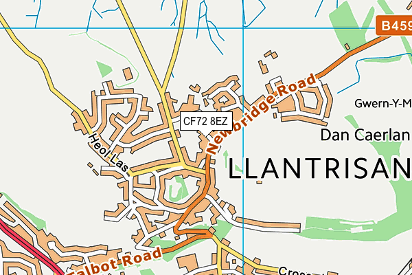 CF72 8EZ map - OS VectorMap District (Ordnance Survey)