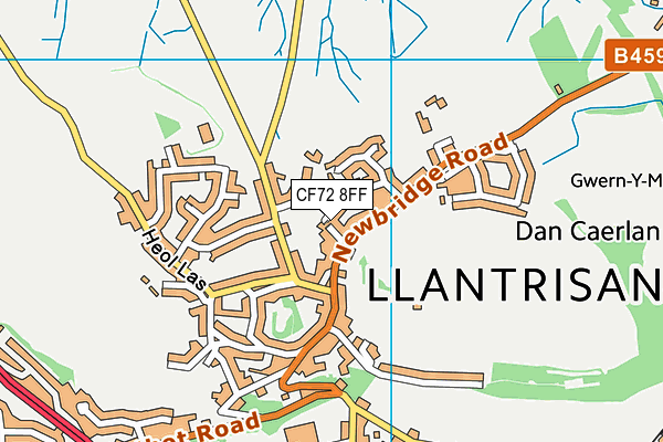 CF72 8FF map - OS VectorMap District (Ordnance Survey)