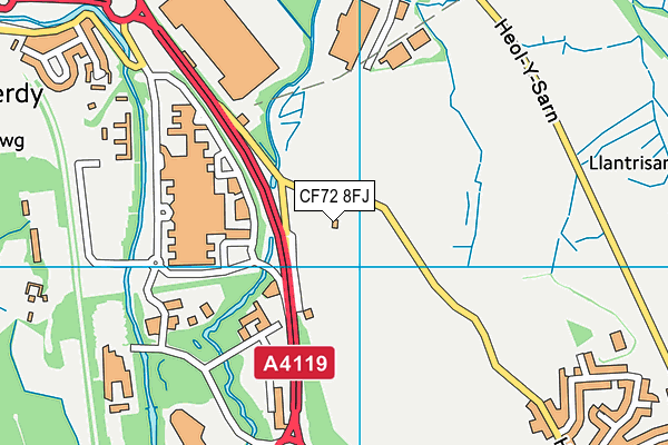 CF72 8FJ map - OS VectorMap District (Ordnance Survey)