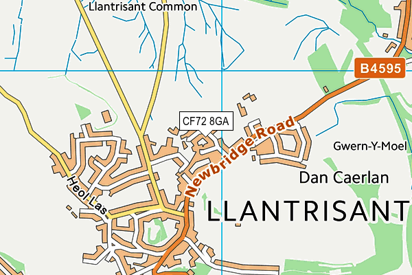 CF72 8GA map - OS VectorMap District (Ordnance Survey)