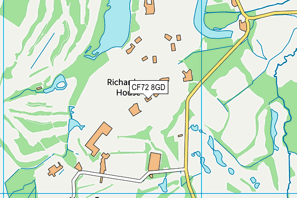 CF72 8GD map - OS VectorMap District (Ordnance Survey)