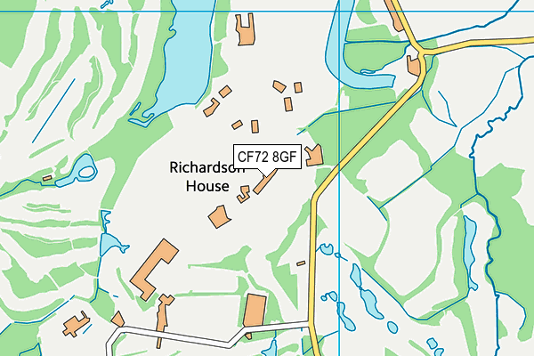 CF72 8GF map - OS VectorMap District (Ordnance Survey)