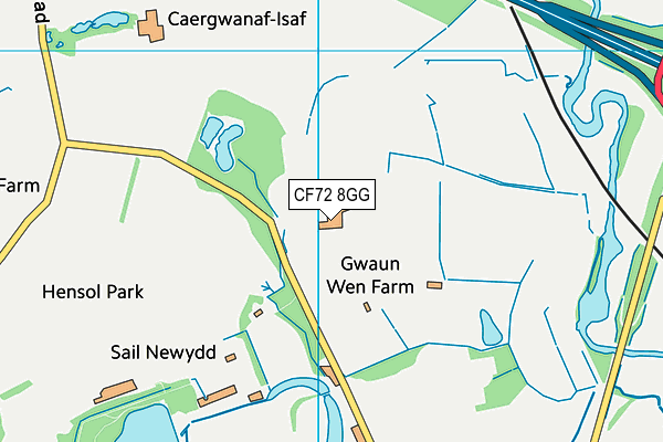 CF72 8GG map - OS VectorMap District (Ordnance Survey)