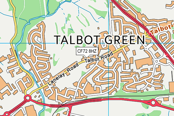 CF72 8HZ map - OS VectorMap District (Ordnance Survey)