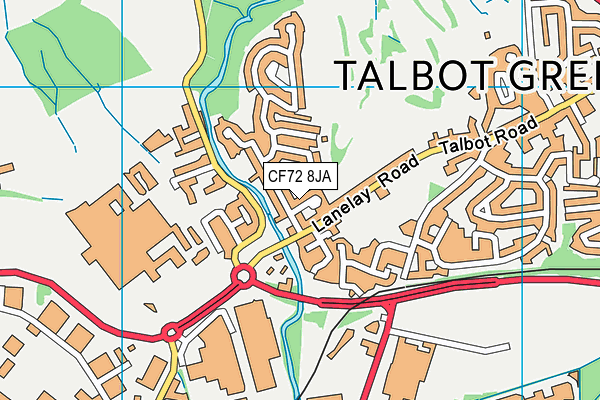 CF72 8JA map - OS VectorMap District (Ordnance Survey)