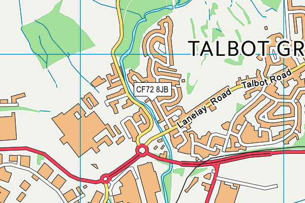 CF72 8JB map - OS VectorMap District (Ordnance Survey)