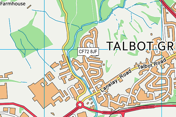 CF72 8JF map - OS VectorMap District (Ordnance Survey)