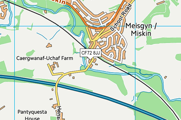 CF72 8JJ map - OS VectorMap District (Ordnance Survey)