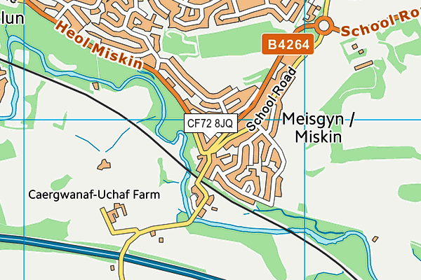 CF72 8JQ map - OS VectorMap District (Ordnance Survey)