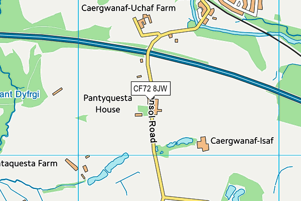 CF72 8JW map - OS VectorMap District (Ordnance Survey)