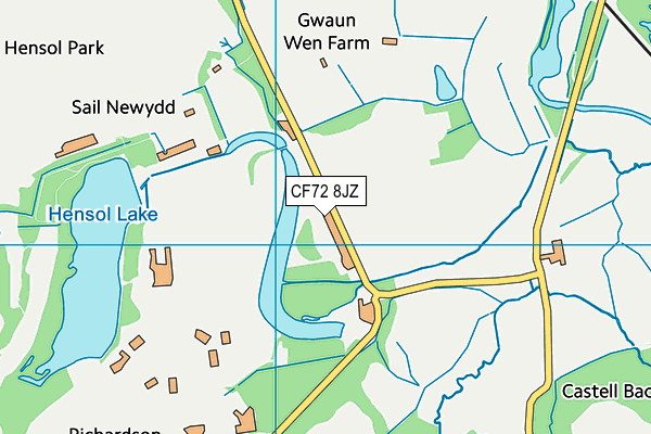 CF72 8JZ map - OS VectorMap District (Ordnance Survey)
