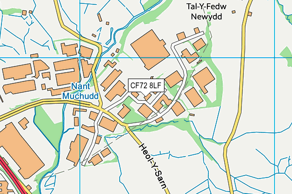 CF72 8LF map - OS VectorMap District (Ordnance Survey)