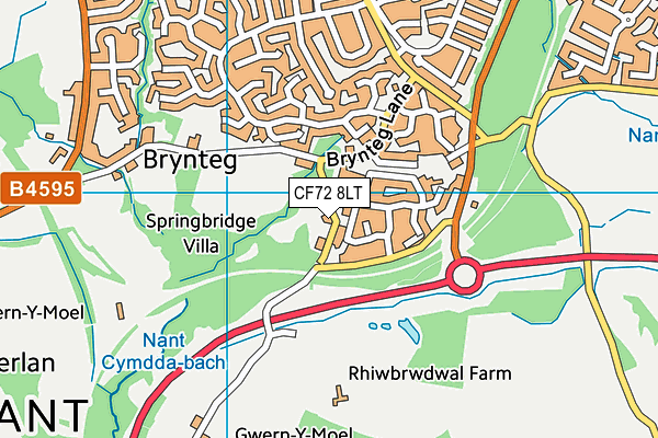 CF72 8LT map - OS VectorMap District (Ordnance Survey)