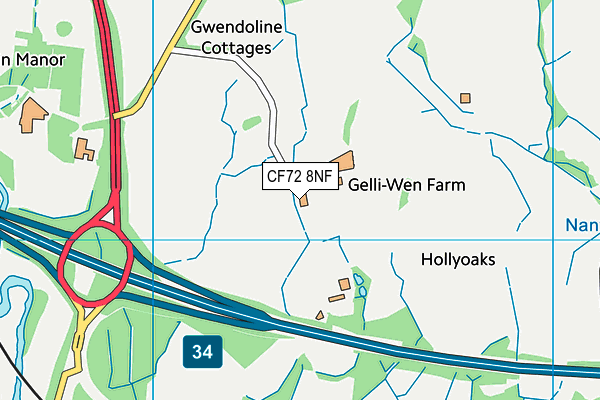 CF72 8NF map - OS VectorMap District (Ordnance Survey)