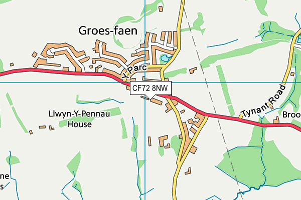 CF72 8NW map - OS VectorMap District (Ordnance Survey)