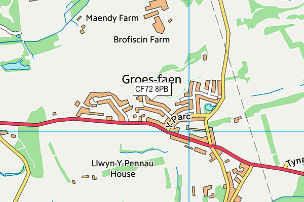 CF72 8PB map - OS VectorMap District (Ordnance Survey)