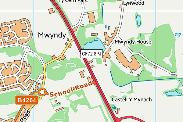 CF72 8PJ map - OS VectorMap District (Ordnance Survey)