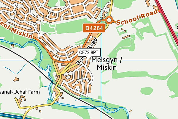 CF72 8PT map - OS VectorMap District (Ordnance Survey)