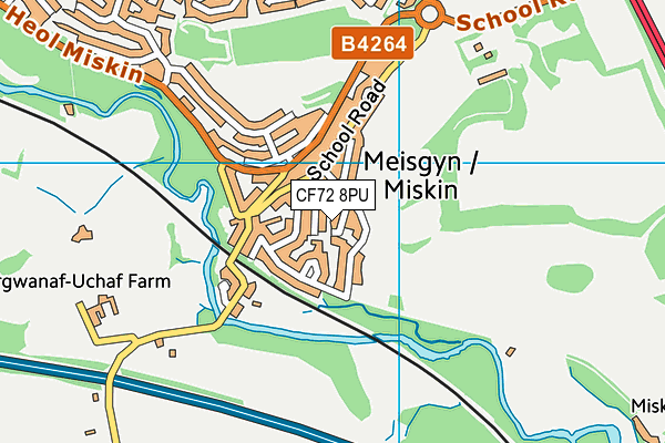 CF72 8PU map - OS VectorMap District (Ordnance Survey)