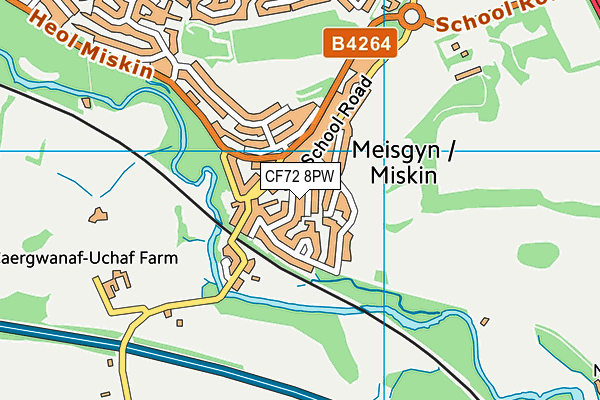 CF72 8PW map - OS VectorMap District (Ordnance Survey)