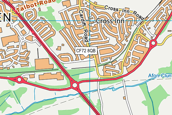 CF72 8QB map - OS VectorMap District (Ordnance Survey)