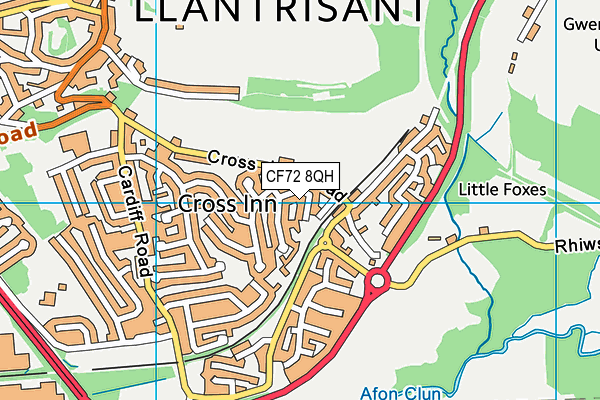 CF72 8QH map - OS VectorMap District (Ordnance Survey)