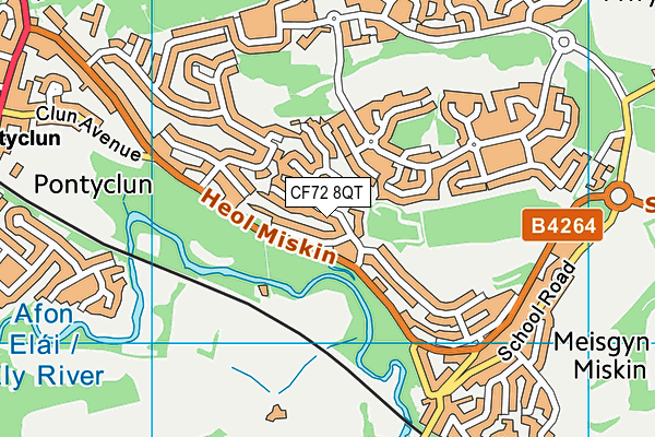 CF72 8QT map - OS VectorMap District (Ordnance Survey)