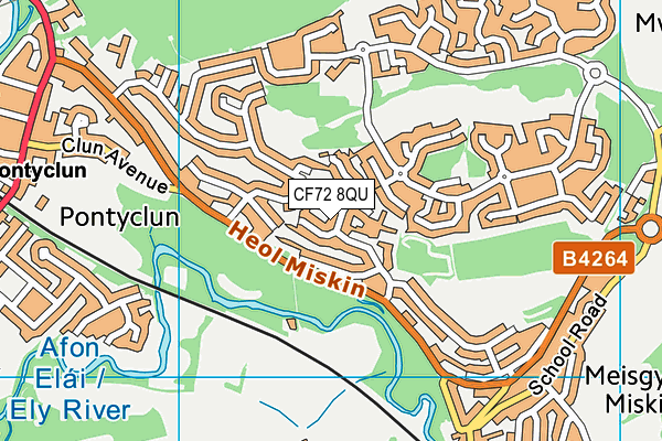 CF72 8QU map - OS VectorMap District (Ordnance Survey)