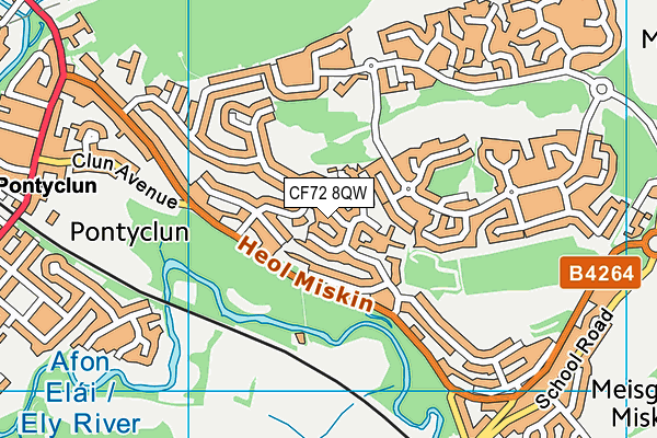 CF72 8QW map - OS VectorMap District (Ordnance Survey)