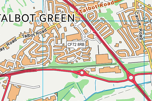 CF72 8RB map - OS VectorMap District (Ordnance Survey)