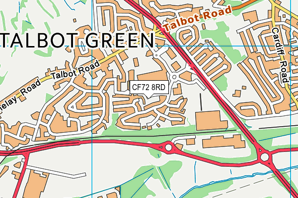 CF72 8RD map - OS VectorMap District (Ordnance Survey)