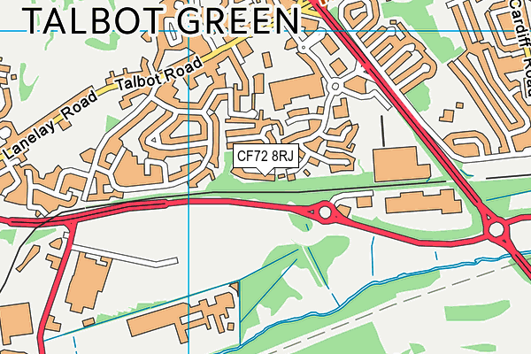 CF72 8RJ map - OS VectorMap District (Ordnance Survey)