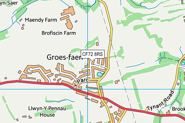 CF72 8RS map - OS VectorMap District (Ordnance Survey)