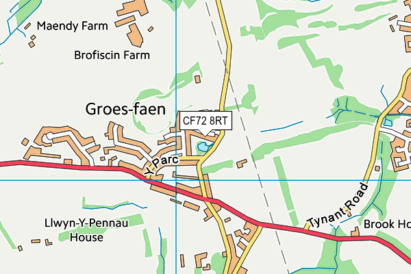 CF72 8RT map - OS VectorMap District (Ordnance Survey)