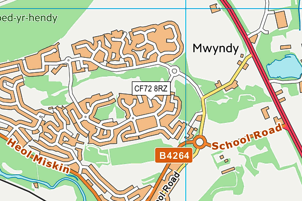 CF72 8RZ map - OS VectorMap District (Ordnance Survey)