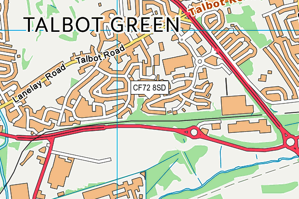 CF72 8SD map - OS VectorMap District (Ordnance Survey)