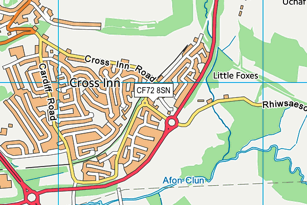 CF72 8SN map - OS VectorMap District (Ordnance Survey)