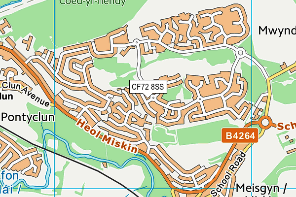 CF72 8SS map - OS VectorMap District (Ordnance Survey)