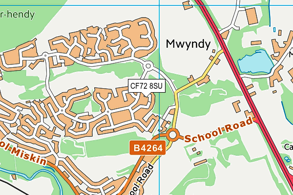 CF72 8SU map - OS VectorMap District (Ordnance Survey)