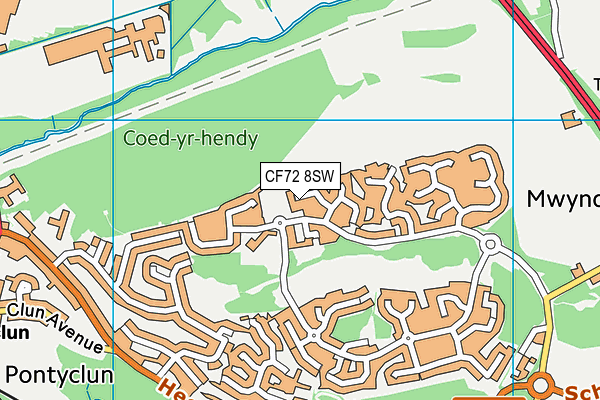 CF72 8SW map - OS VectorMap District (Ordnance Survey)