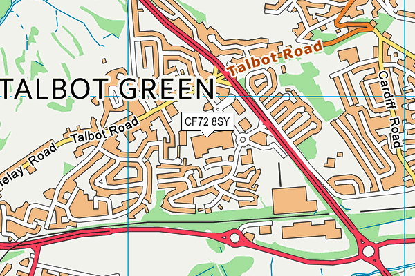 CF72 8SY map - OS VectorMap District (Ordnance Survey)