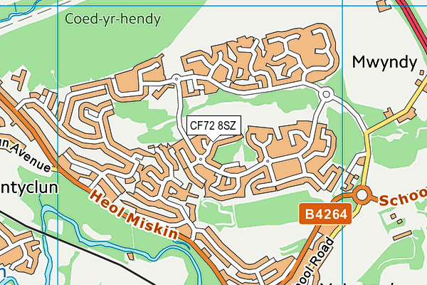 CF72 8SZ map - OS VectorMap District (Ordnance Survey)
