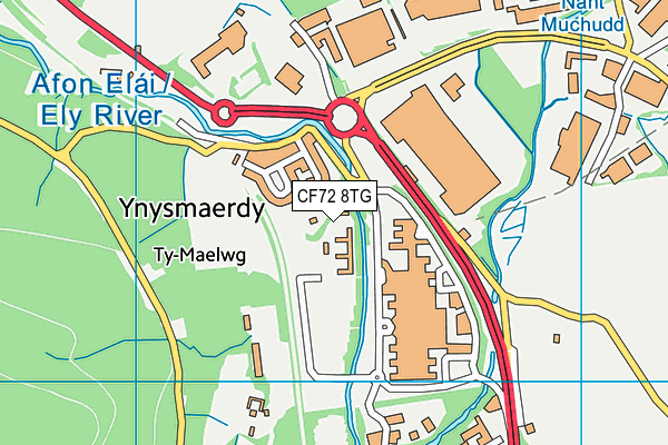 CF72 8TG map - OS VectorMap District (Ordnance Survey)