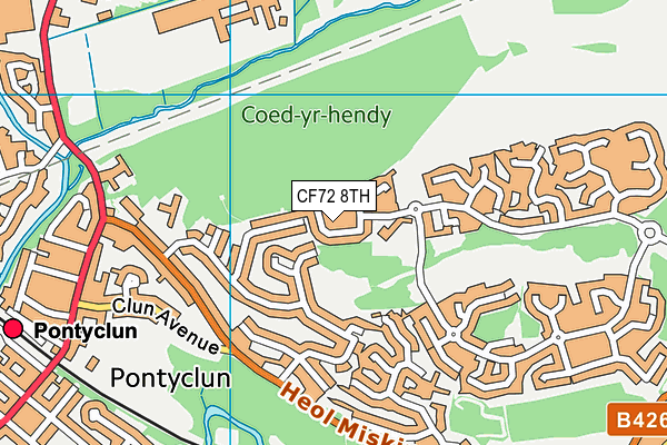 CF72 8TH map - OS VectorMap District (Ordnance Survey)