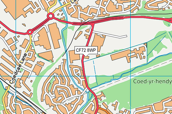 CF72 8WP map - OS VectorMap District (Ordnance Survey)