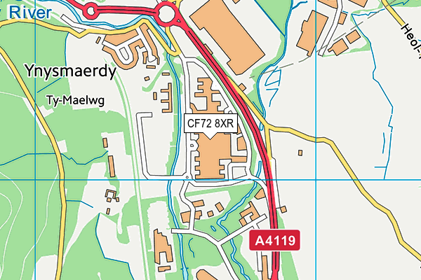 CF72 8XR map - OS VectorMap District (Ordnance Survey)