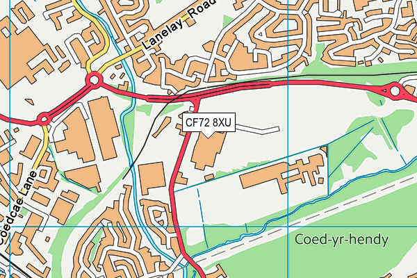 CF72 8XU map - OS VectorMap District (Ordnance Survey)