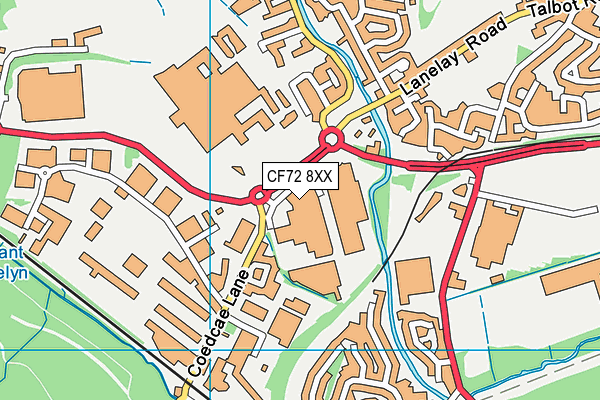 CF72 8XX map - OS VectorMap District (Ordnance Survey)